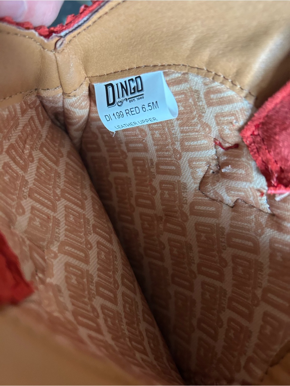 Dingo Spirit Trail Fringe Tall Western Boots NWT Red 6.5 $199 - Picture 9 of 9